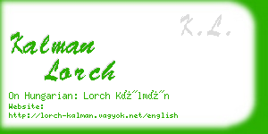 kalman lorch business card